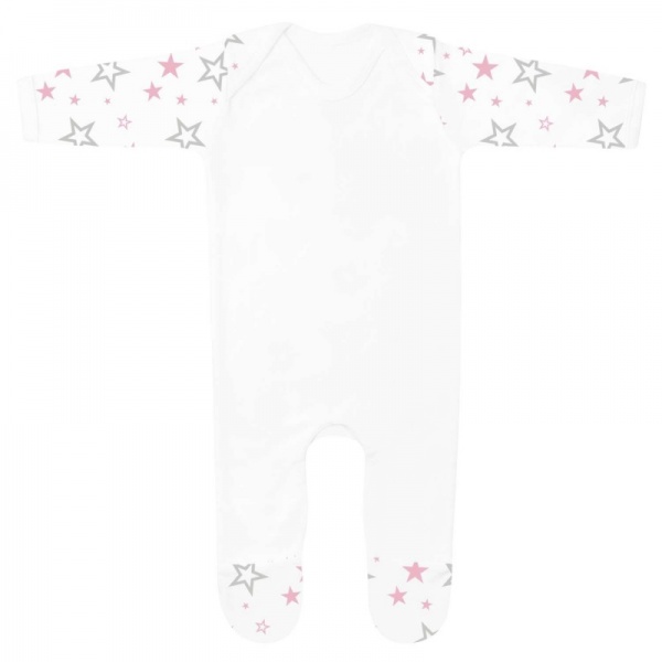 Baby Rompersuit in Pink Star Print